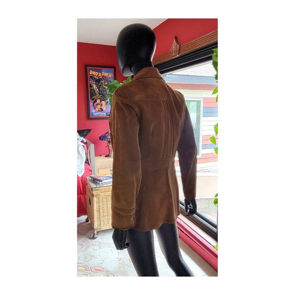 Vintage Brown Suede Corset Style Blazer - Picture 3 of 5